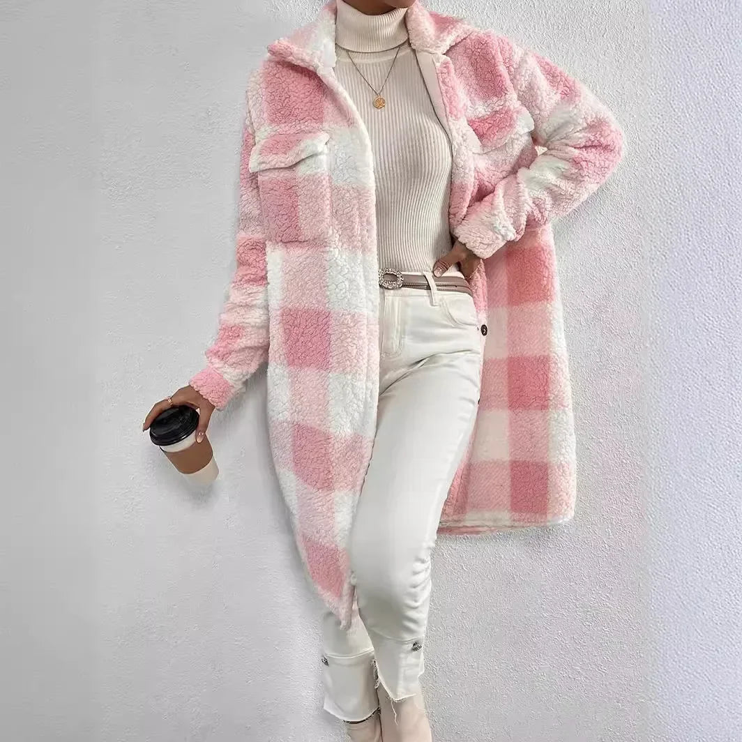 Autumn Flannel Sherpa Coat