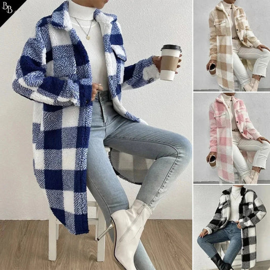 Autumn Flannel Sherpa Coat